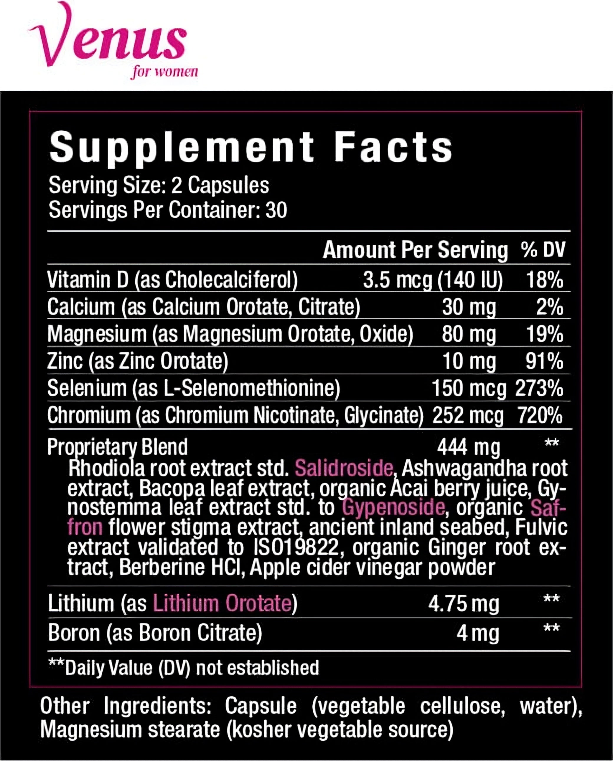 Venus for Women - Lithium Orotate AD – Mars Venus Supplements